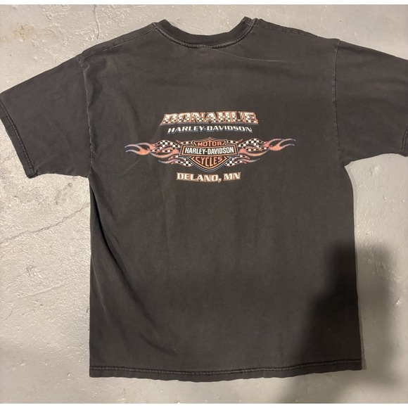 Vintage Harley Davidson Eagle Flames Dealer T-Shirt Large Y2K Biker Tee - Picture 3 of 7